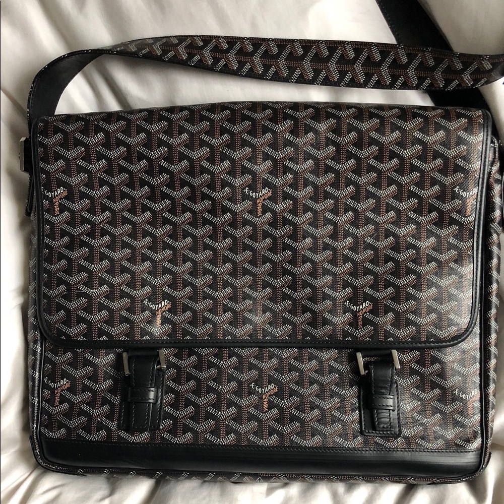 Goyard grand bleu GM 15" messenger bag black